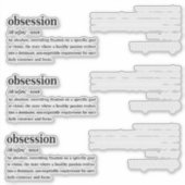 Sticker Dictionnaire Définition d'Obsession Esthétique (Devant)