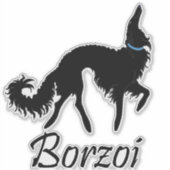 Sticker Die Cut Black Ballet Borzoi (Devant)