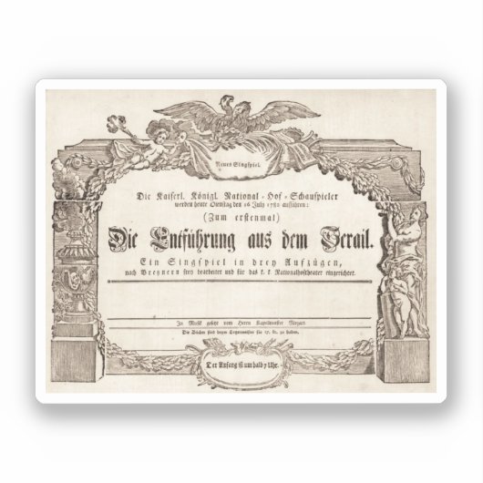 Sticker Die Entführung aus dem Serail (Mozart) (Recto)