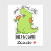 Sticker Diet-nosaur Dinosaure Drôle Puns (Feuille)