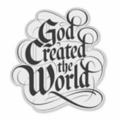 Sticker Dieu a créé le monde (Devant)