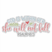 Sticker Dieu est en elle, elle ne tombera pas (Devant)