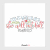 Sticker Dieu est en elle, elle ne tombera pas (Feuille)