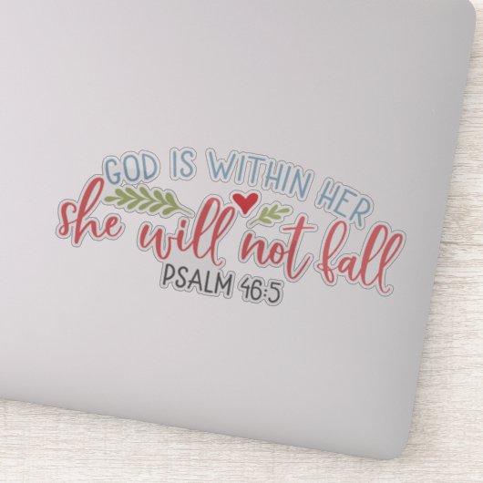 Sticker Dieu est en elle, elle ne tombera pas (Détail)