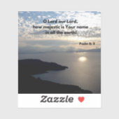 Sticker Dieu Majestic Terre Et Nom, Psaume 8:9 (Feuille)