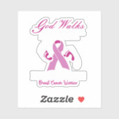 Sticker Dieu marche à côté de moi Sensibilisation au cance (Feuille)