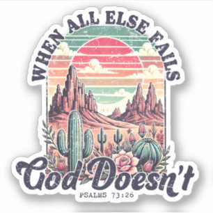Sticker Dieu ne manque jamais Désert Cactus Chrétien