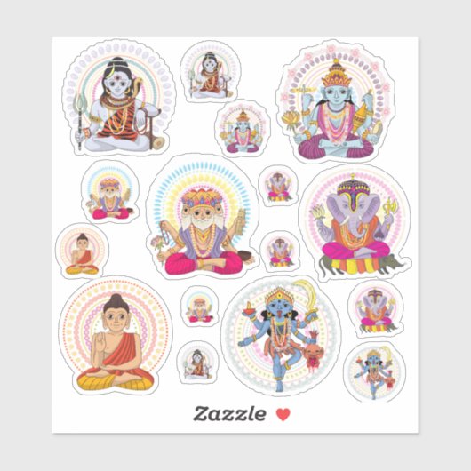 Sticker Dieux indiens (Feuille)
