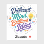 Sticker Différent esprit Idées brillantes Autisme TDAH (Feuille)