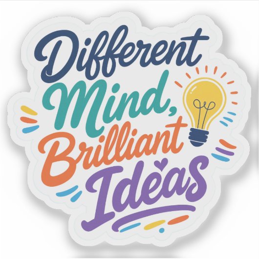 Sticker Différent esprit Idées brillantes Autisme TDAH (Devant)