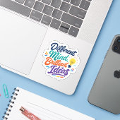 Sticker Différent esprit Idées brillantes Autisme TDAH (Ordinateur portable avec iPhone)