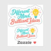 Sticker Différent esprit Idées brillantes Autisme TDAH (Feuille)