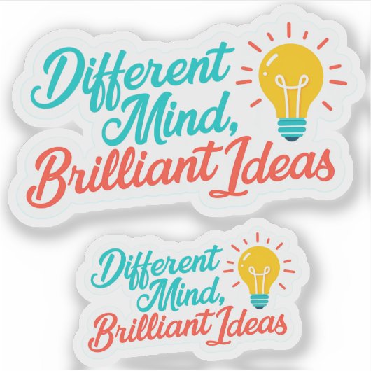 Sticker Différent esprit Idées brillantes Autisme TDAH (Devant)