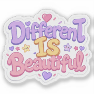 Sticker Différent Est Beau Mignon Pastel Kawaii Enfants