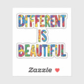 Sticker Different Is Beautiful - Sensibilisation sur l'aut (Feuille)
