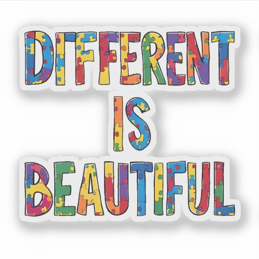 Sticker Different Is Beautiful - Sensibilisation sur l'aut (Devant)