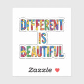 Sticker Different Is Beautiful - Sensibilisation sur l'aut (Feuille)