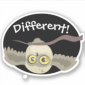 Sticker Différent ! Petit hibou ascendant (Devant)