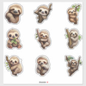 Sticker Différent Style Mignonne Sloth Custom-Cut Vinyl (Feuille)