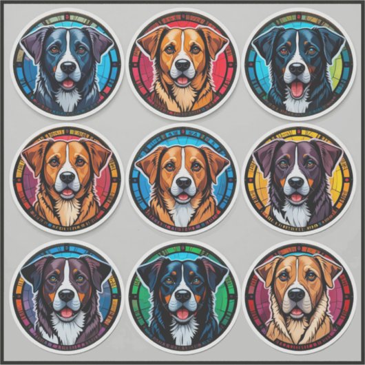 Sticker Différentes races de chiens (Devant)