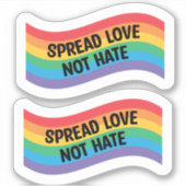 Sticker Diffuser l'amour pas haïr | Mois Gay pride (Devant)