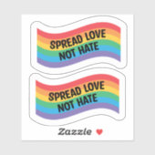 Sticker Diffuser l'amour pas haïr | Mois Gay pride (Feuille)