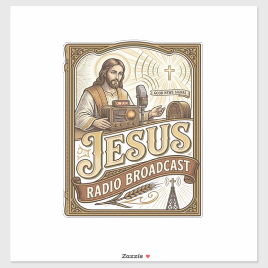 Sticker Diffusion Radio Jésus Diffusion Radio Jésus Christ (Feuille)