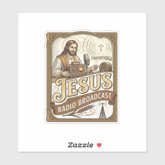 Sticker Diffusion Radio Jésus Diffusion Radio Jésus Christ (Feuille)