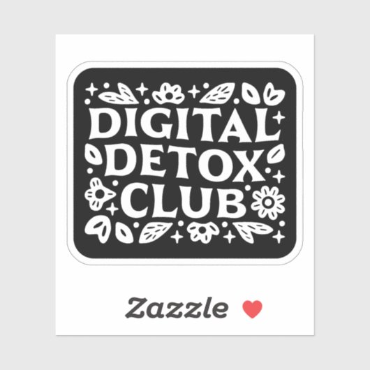 Sticker Digital detox club mindfulness reminder (Feuille)