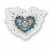 Sticker Digital Heart Sacred Geometry Heart Design  (Devant)