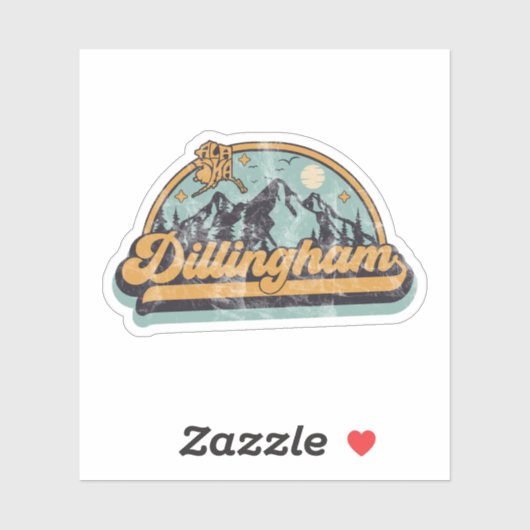 Sticker Dillingham, Alaska (Feuille)