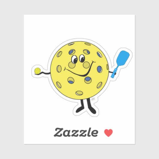 Sticker d'illustration de Pickleball par Deb Jeffr (Feuille)