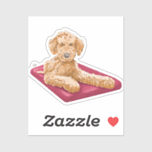 Sticker d'illustration Goldendoodle par Deb Jeffre