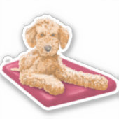 Sticker d'illustration Goldendoodle par Deb Jeffre (Recto)