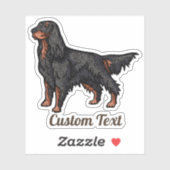Sticker d'illustration Gordon Setter (Feuille)