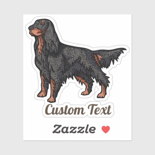 Sticker d'illustration Gordon Setter (Feuille)