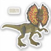 Sticker Dilophosaurus dessin animé (Recto)