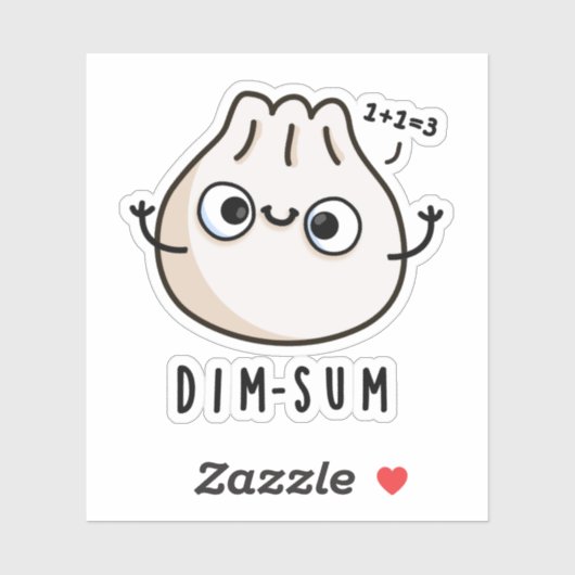 Sticker Dim-sum Funny Dimsum Math Pun (Feuille)