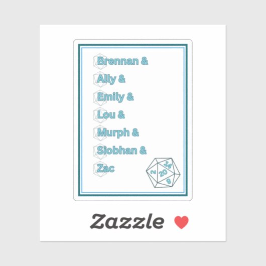 Sticker Dimension 20 héros intrépides (Feuille)