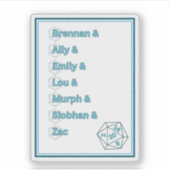 Sticker Dimension 20 héros intrépides (Devant)