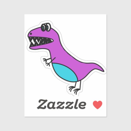 Sticker Dinasour Violet (Feuille)