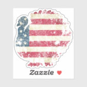 Sticker Dinde de Thanksgiving avec drapeau américain (Feuille)