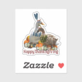 Sticker Dindes de Thanksgiving Indien d'Amérique  (Feuille)