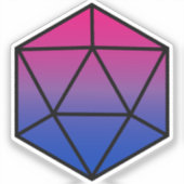 Sticker d'indicateur géométrique D20 Bi Pride (Recto)
