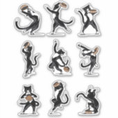 Sticker Dîner Danse - Tuxedo Cat (Devant)