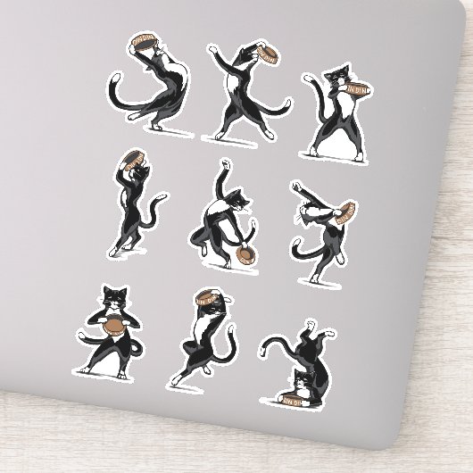 Sticker Dîner Danse - Tuxedo Cat (Détail)