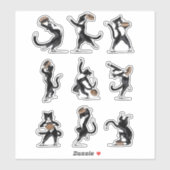Sticker Dîner Danse - Tuxedo Cat (Feuille)