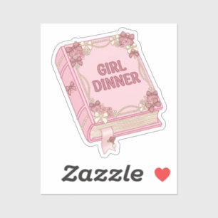 Sticker Dîner de fille Livre Rose Coquette Esthétique Joli
