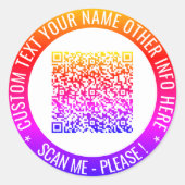 Sticker d'informations d'analyse de code QR avec d (Devant)