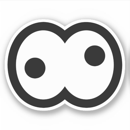 Sticker Dingue Cartoon Eyeball Vinyl (Devant)